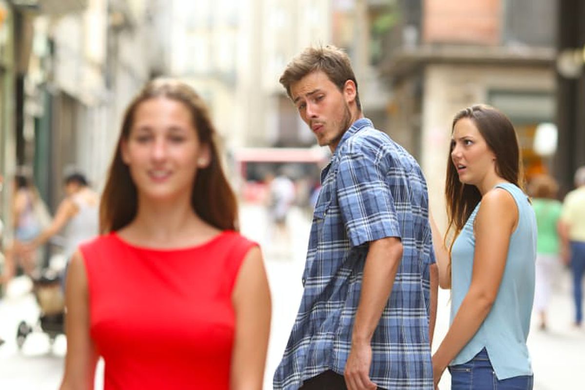 Distracted Boyfriend meme about Boardroom Socks