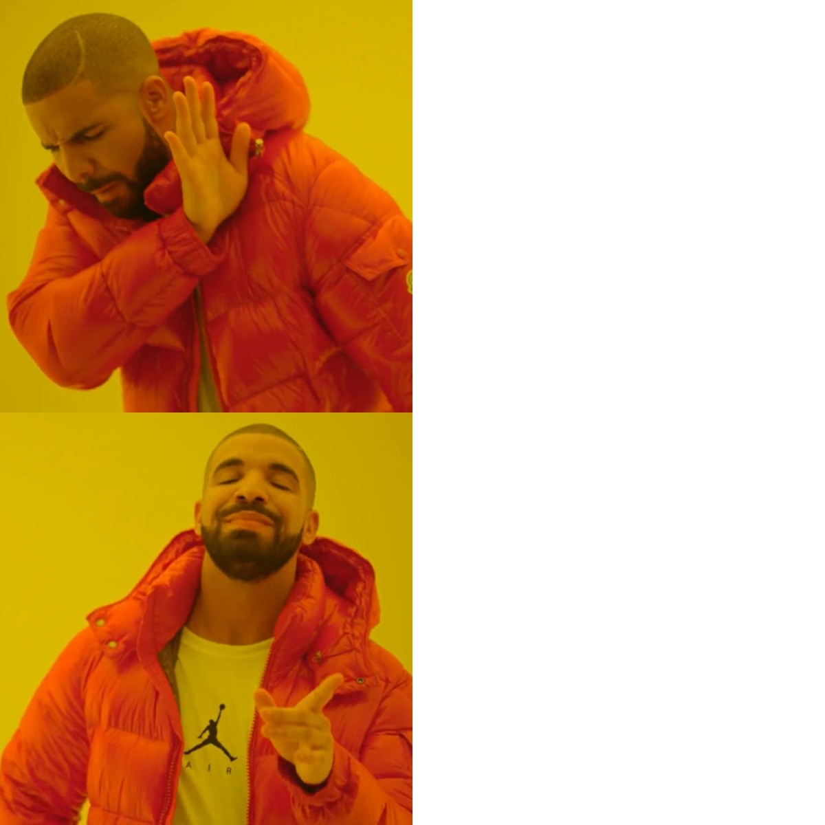 Drake Hotline Bling meme about Boardroom Socks