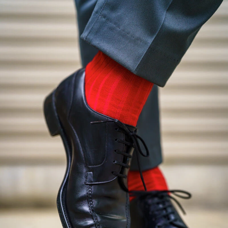bright red dress socks for men